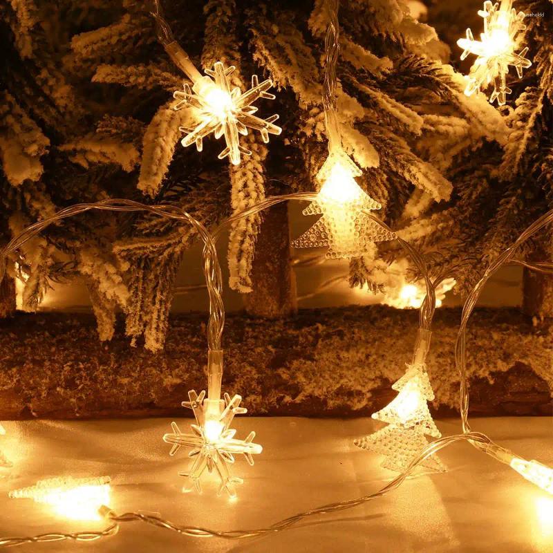 Christmas Decorations Snowflake LED String Light Garland For Home 2024 Navidad Xmas Tree Decor Gift Year