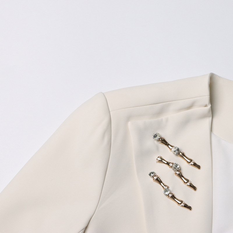 20009 XL 2024 Spring Autumn Milan Runway Coat Jackets Long Sleeve Lapel Neck Apricot High Quality Button Fashion Womens Clothes oufanm