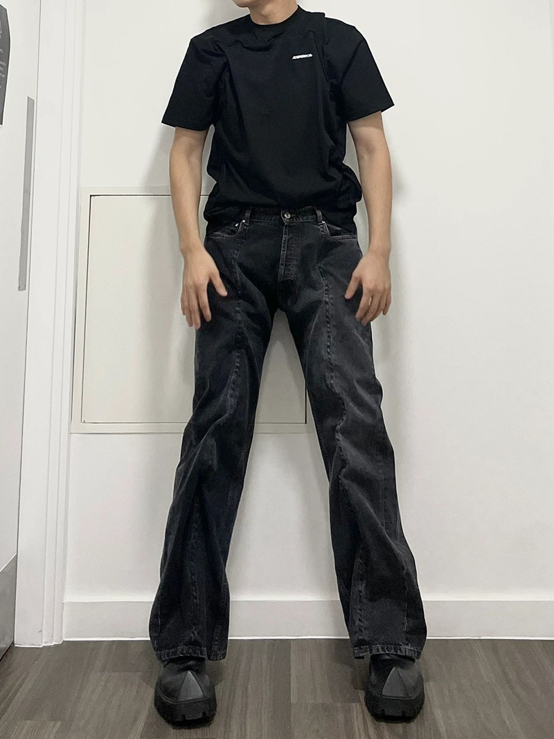 Our Legacy Jeans Washed Washed Slim Fit Men Jeans Grey Distressed Jeans Casual Loose Mid High Waisted Straight Leg Jeans