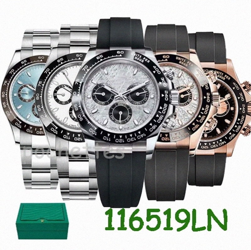 Watches High Quality Mens Watch 116500 Designer 40mm Automatic Movement Waterproof With Green Box B347#