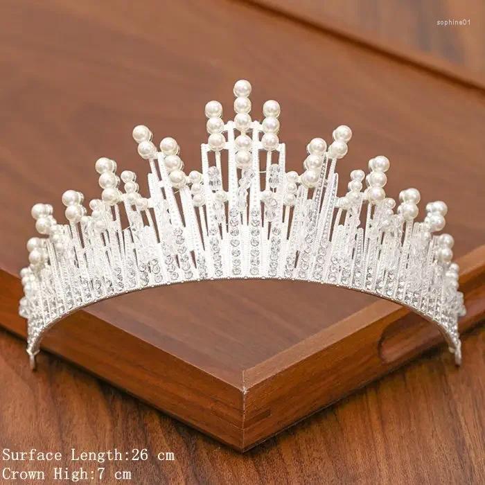 Headpieces Silver Color Bridal Crown And Tiara Hair Accessories For Women Wedding Crystal Rhinestone