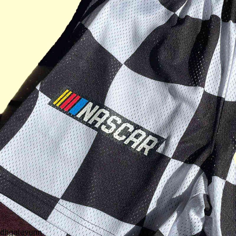 Casual Shorts Nascar Checkered Flag Printed Mesh Short Pants Men's Summer Gym Workout Breathablenjx8