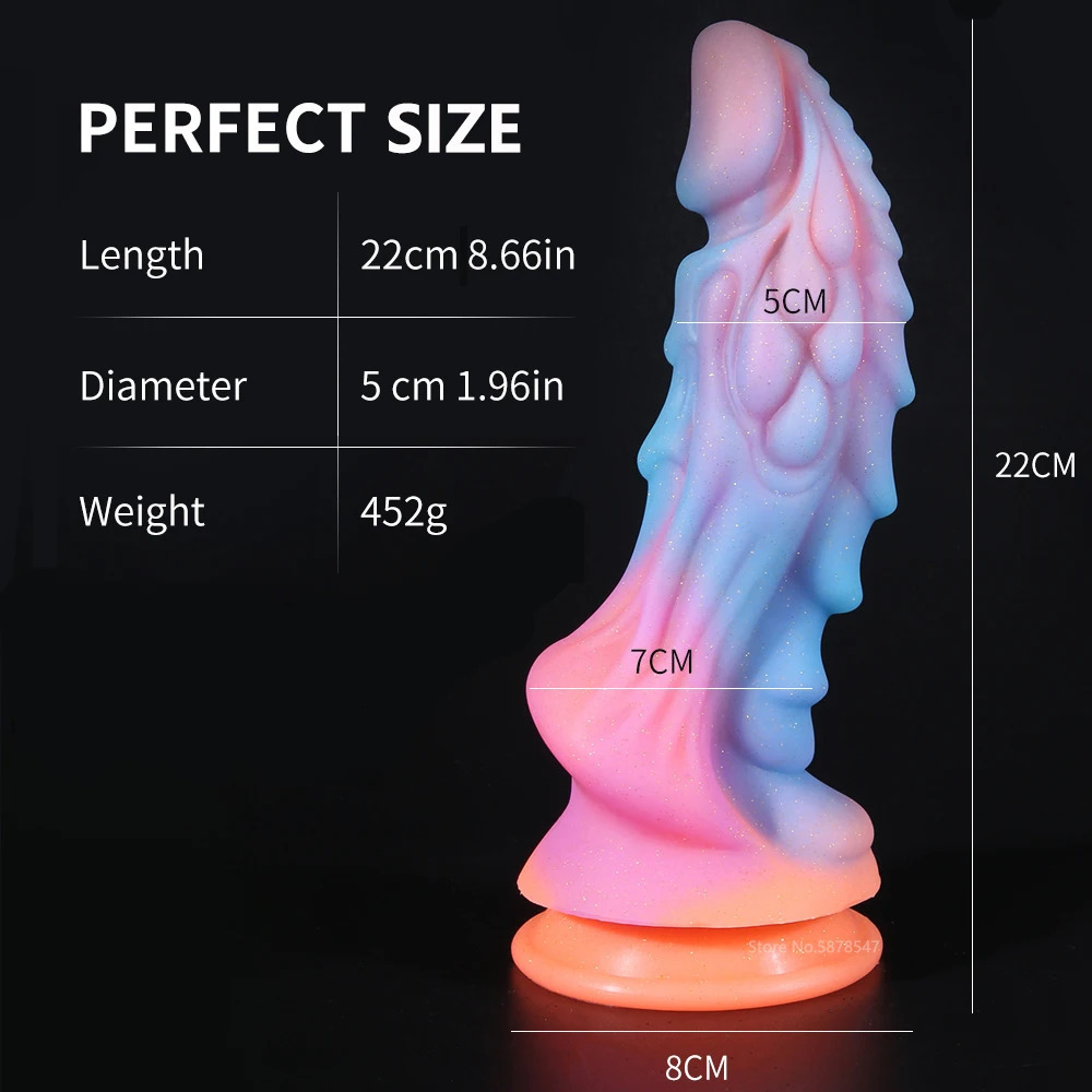 Luminous Dildo Anal Sex Toys for Women Men Colourful Glowing Dildo Penis Huge Dragon Monster Dildo Butt Plug Adult Toys 240129