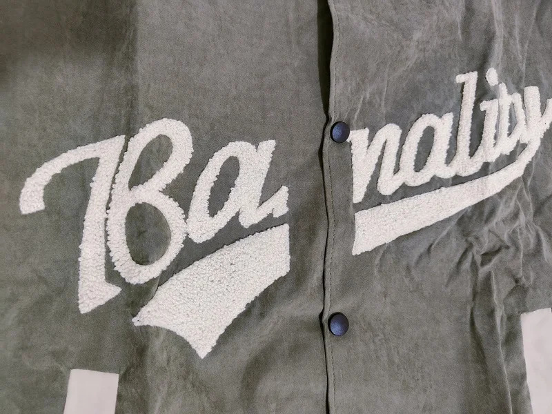 Korean Loose Street Embroidery Baseball uniform Men and Women Ruffian Handsome Campus Round Neck Jacket Coat Top 240124