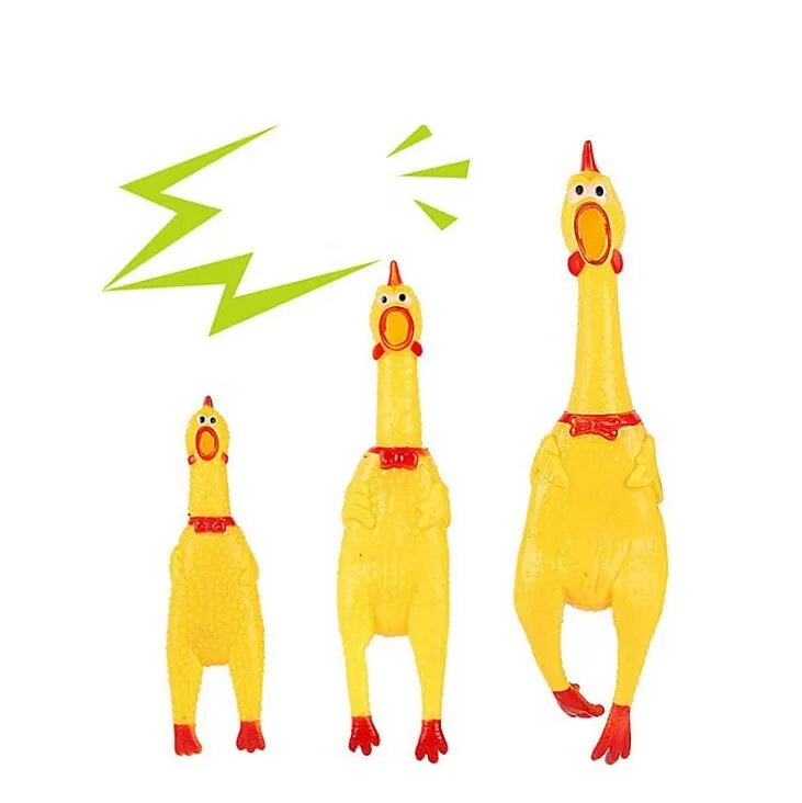 Jouet sonore en forme de poulet strident jaune pour animal de compagnie, chien, chat, jouets à mâcher en caoutchouc non toxiques, festival amusant, jouets sonores pour bébé ZZ