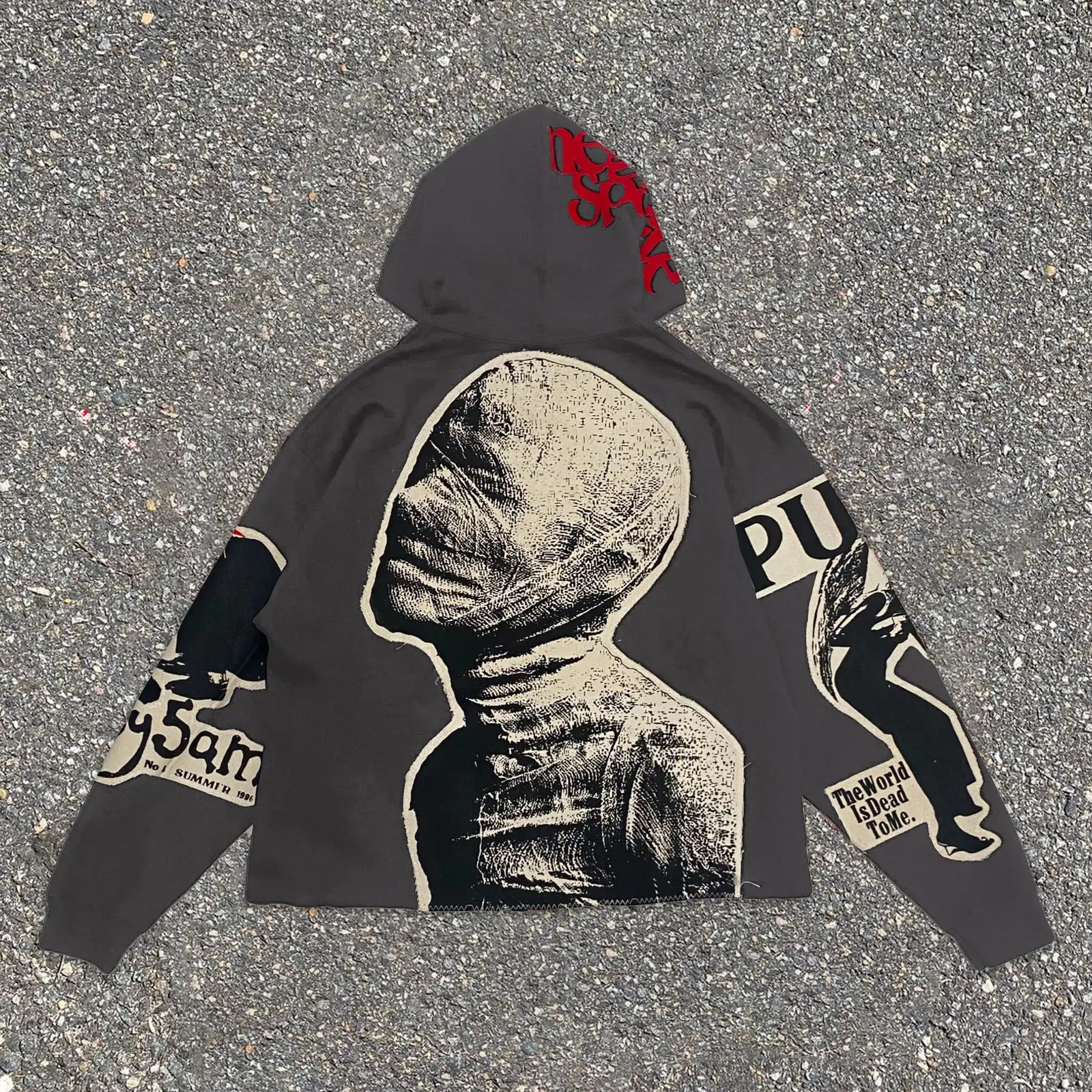 Streetwear Hoodie Y2K Sweatshirt Harajuku Hip Hop Retro Mummy Graphic Print Oversized Hoodie Gothic Pullover Hoodie Clothes 240126
