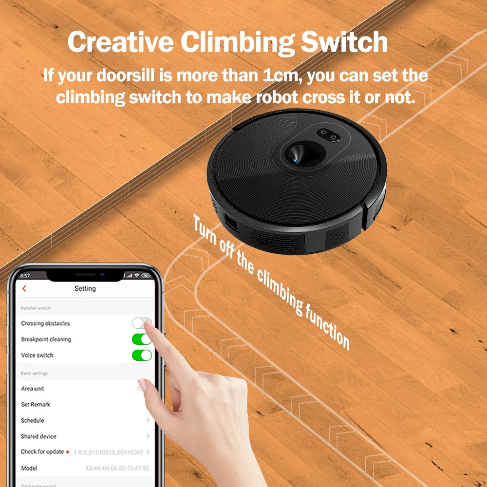 ABIR Robot Vacuum Cleaner X6Smart Eye System 6000PA SuctionAPP NOGO Line Selective Zone CleaningBreakpoint Resume 240125