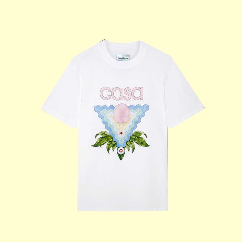 23SS way t shirt tennis racket bouquet letter print tees casual round neck men and women short sleeved T-shirt