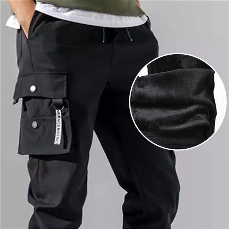 Sweatpants Men Camouflage Elasticity Military Cargo Pants Drawstring Multi Pockets Bottoms Casual Jogger Trousers 240126