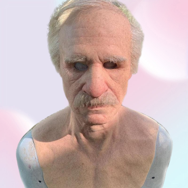 Party Masks Kuulee Cosplay Bald Old Man Wrinkle Face Mask Halloween Carnival Props3710054