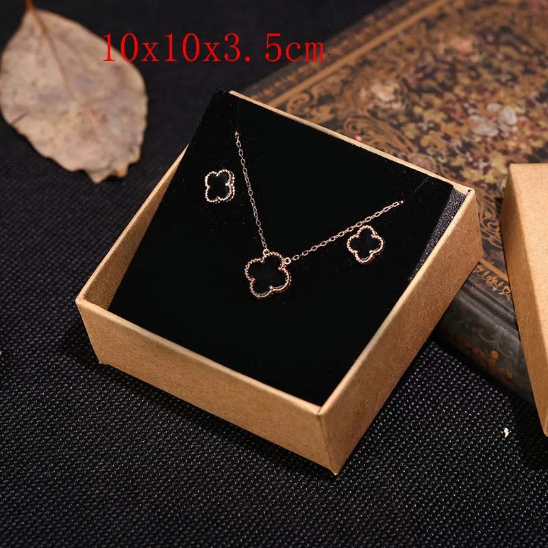 20Pcs/Lot Brown Kraft Paper Jewelry Boxes Gift Package Boxes Organizer Charms Ring Watch Earring Jewelry Box Wholesale 240124
