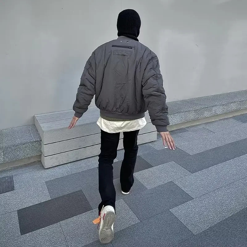 American Streetwear Winter Jackets Men Women Fashion Personality Solid Color Bomber Jacket Autumn Warm Loose Casual Couple Coats 240126