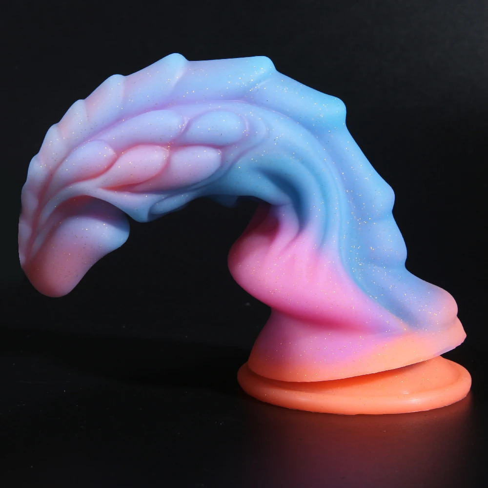 Luminous Dildo Anal Sex Toys for Women Men Colourful Glowing Dildo Penis Huge Dragon Monster Dildo Butt Plug Adult Toys 240129