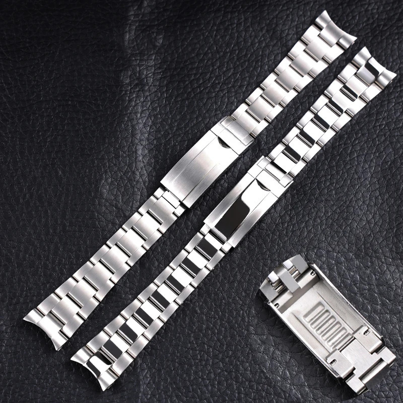 high quality 20 21mm silver 316L stainless steel watchband for Submariner deployment clasp bracelet with crown240125