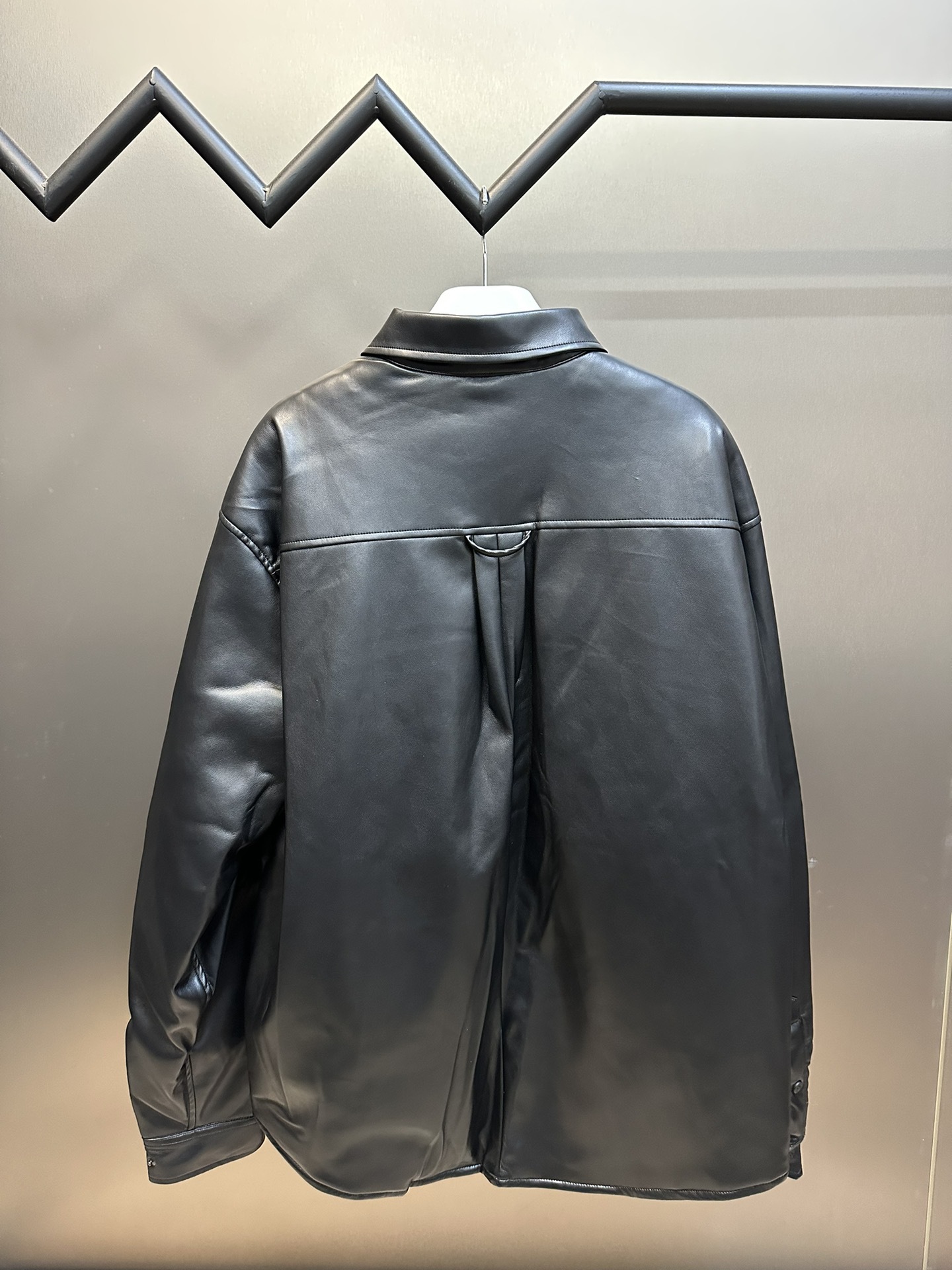 Fashion Brand Bale Letter Embroidered Leather Jacket Vintage Leather Coat Fit Loose Fit Coat Destruction for Men