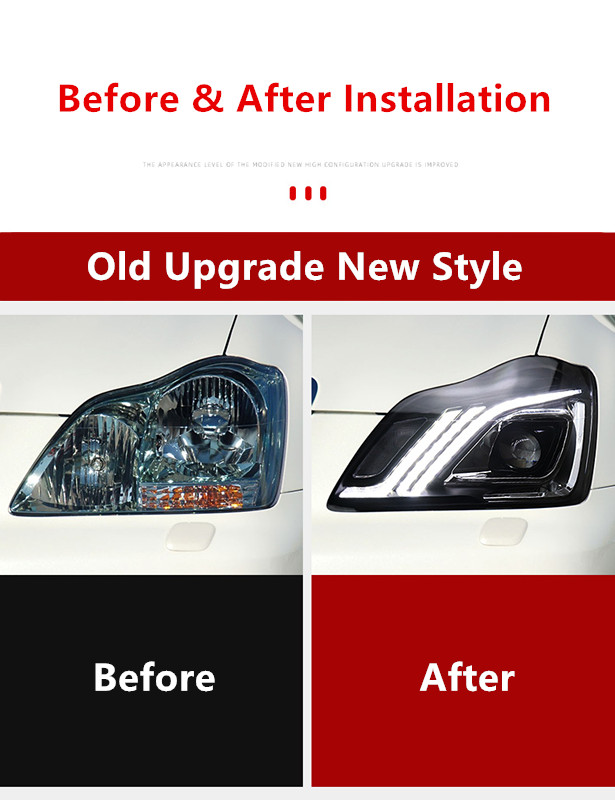 Head Light for Toyota Crown 12th LED Daytime Running Headlight 2005-2009 DRL Turn Signal Dual Beam Lamp Lens Car Styling