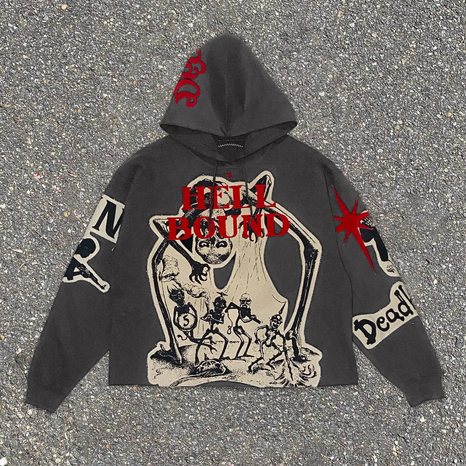 Streetwear Hoodie Y2K Sweatshirt Harajuku Hip Hop Retro Mummy Graphic Print Oversized Hoodie Gothic Pullover Hoodie Clothes 240126