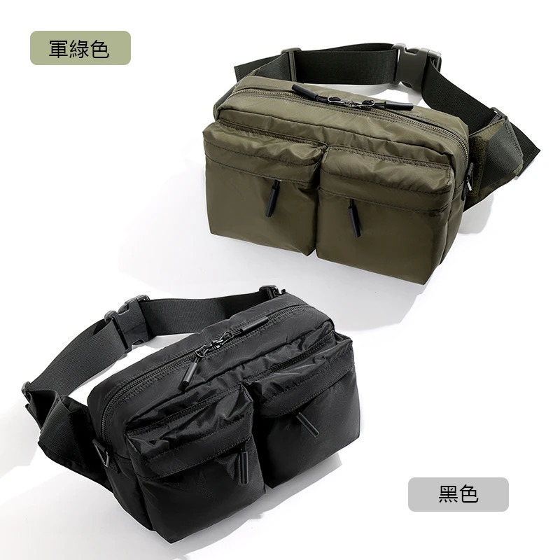 Japanese Fashion Fanny Pack Casual Nylon Cloth Crossbody Waterproof Men Waist Korean Style Single Shoulder Bag 240130 2591