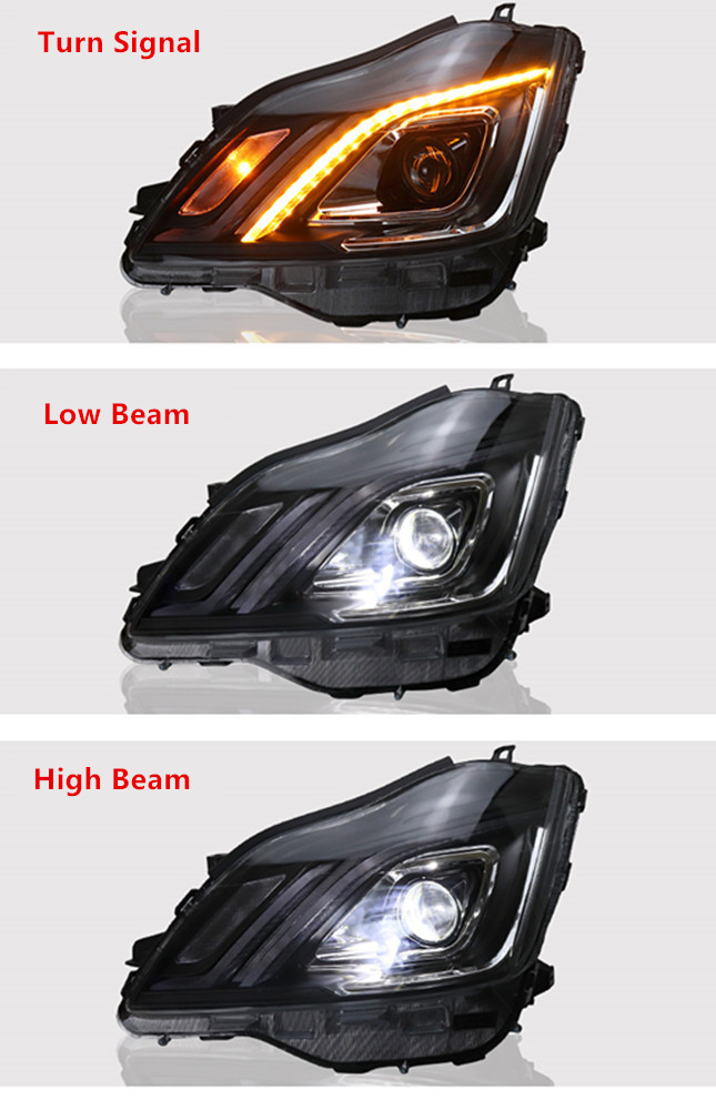 Head Light for Toyota Crown 12th LED Daytime Running Headlight 2005-2009 DRL Turn Signal Dual Beam Lamp Lens Car Styling