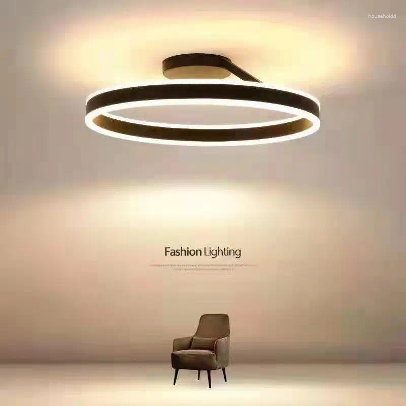 Nordic Chandeliers Ring Led Ceiling Chandelier Dimmable For Hallway Table Dining Living Room Bedroom Pendant Lamps Decor Lighting Fixture