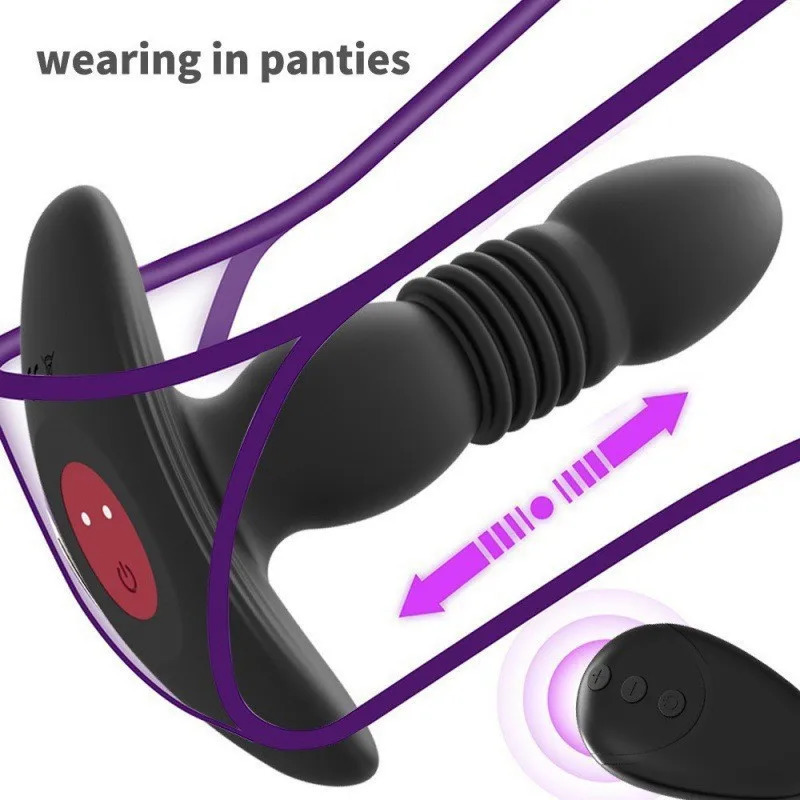 3/5cm Telescopic Anal Vibrator Prostate Massager Butt Plug Delay Ejaculation Penis Ring Masturbator Vibrator Sex Toys For Men 240129