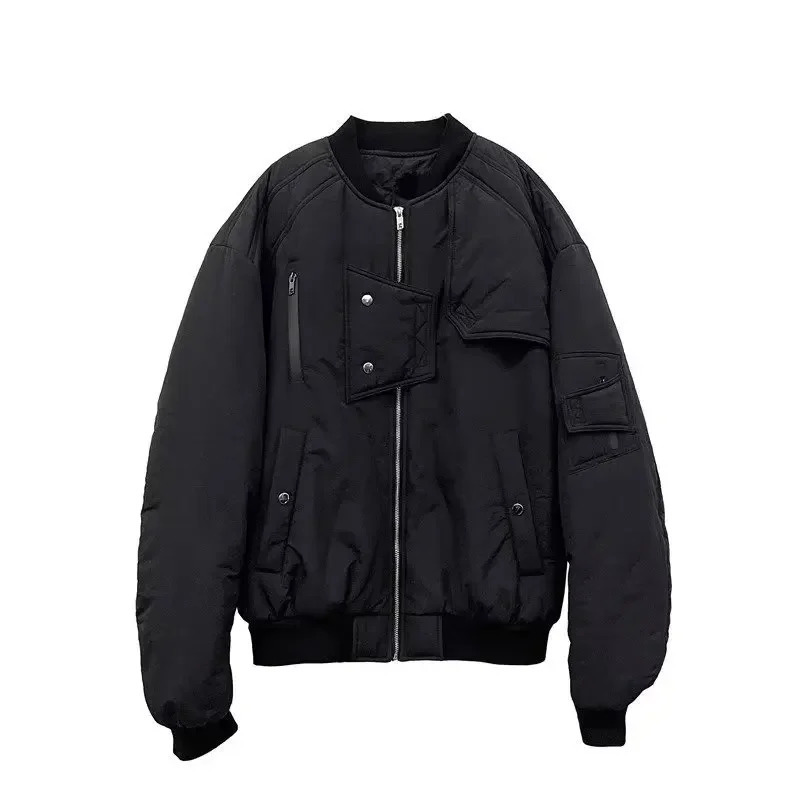 American Streetwear Winter Jackets Men Women Fashion Personality Solid Color Bomber Jacket Autumn Warm Loose Casual Couple Coats 240126