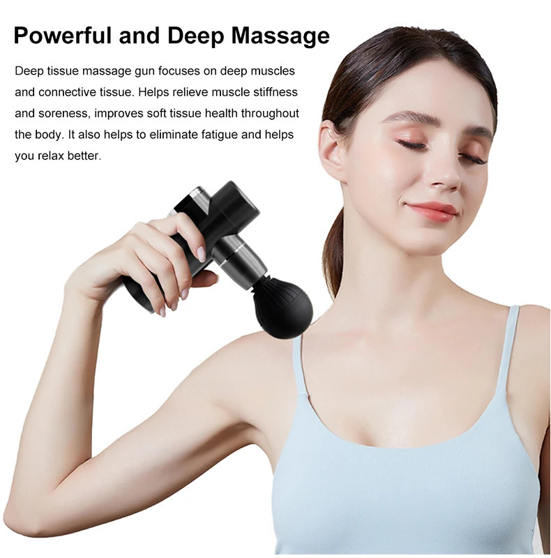 LCD Multi Style Electric Fascia Gun Slimming Relaxation Neck Back Foot Shoulder Percussion Mini Massager 240124