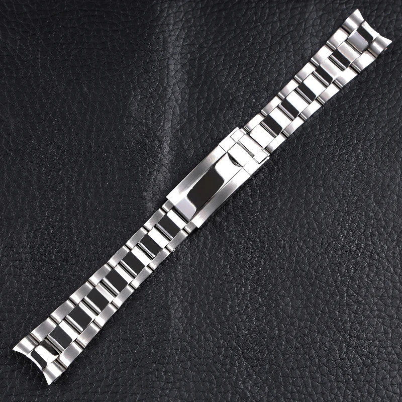 high quality 20 21mm silver 316L stainless steel watchband for Submariner deployment clasp bracelet with crown240125