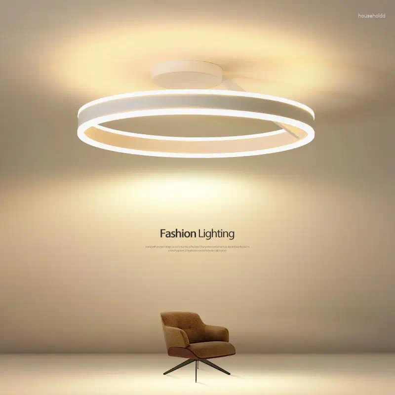 Nordic Chandeliers Ring Led Ceiling Chandelier Dimmable For Hallway Table Dining Living Room Bedroom Pendant Lamps Decor Lighting Fixture