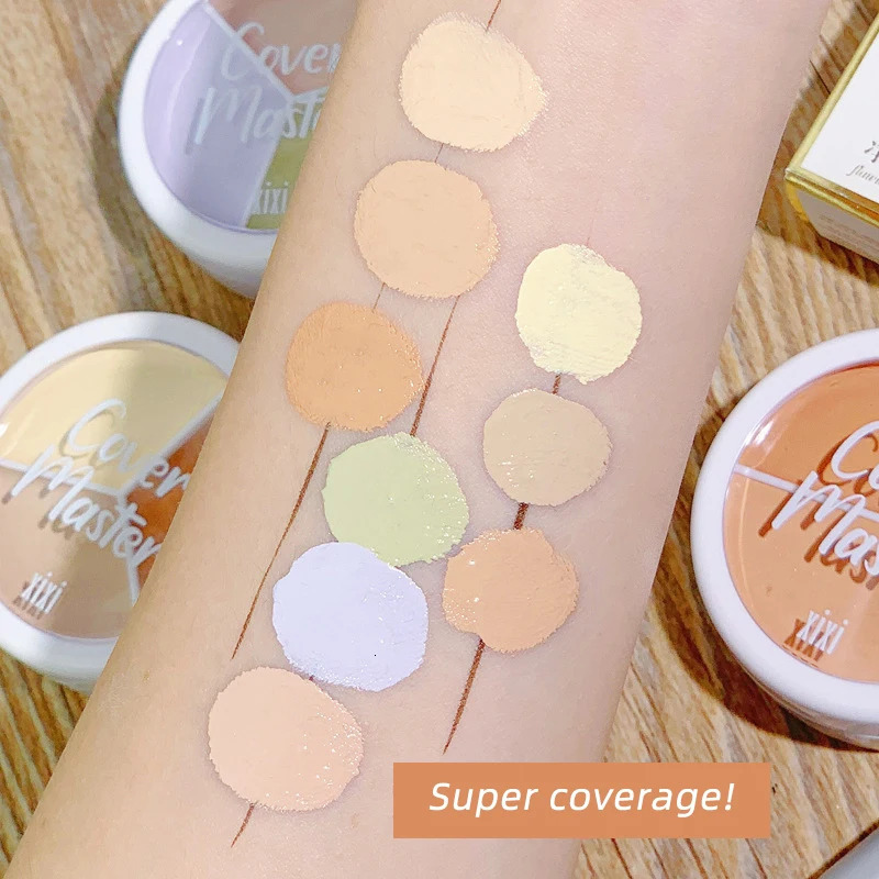 3-Color Concealer Palette Foundation Cream Full Coverage Suit for All Skin Face Makeup Cover Dark Circles Acne Pores Cream Base 240129