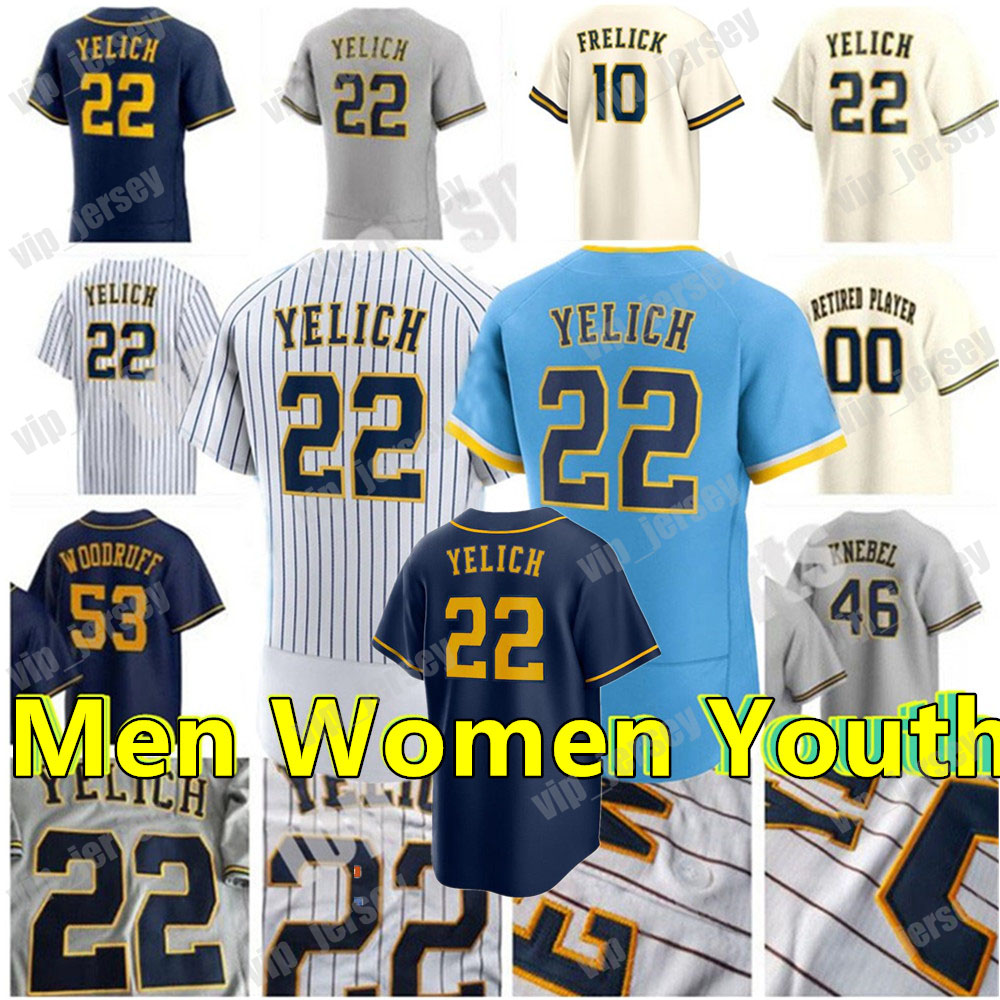 2024 Custom 22 Christian Yelich 10 Sal Frelick Jersey Willy Adames Luis Urias Contreras Rowdy Chourio Corbin Burnes Counsell Yount Mitchell Perkins Brice Turang