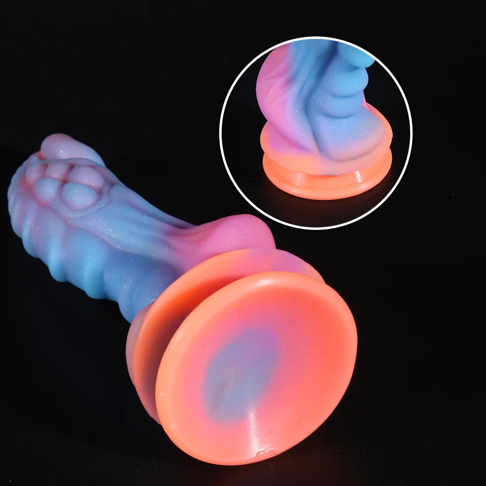 Luminous Dildo Anal Sex Toys for Women Men Colourful Glowing Dildo Penis Huge Dragon Monster Dildo Butt Plug Adult Toys 240129