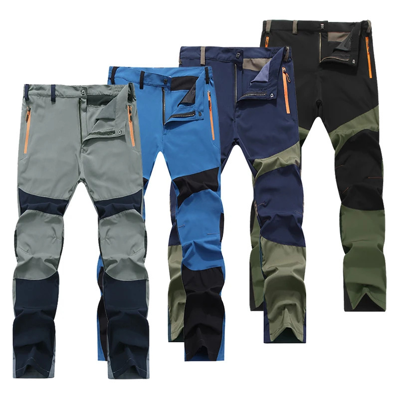 Men Hiking Camping Pants Wear Resistant Quick Dry Anti UV Pant Waterproof Elastic Trousers Climbing Trekking Summer 240127
