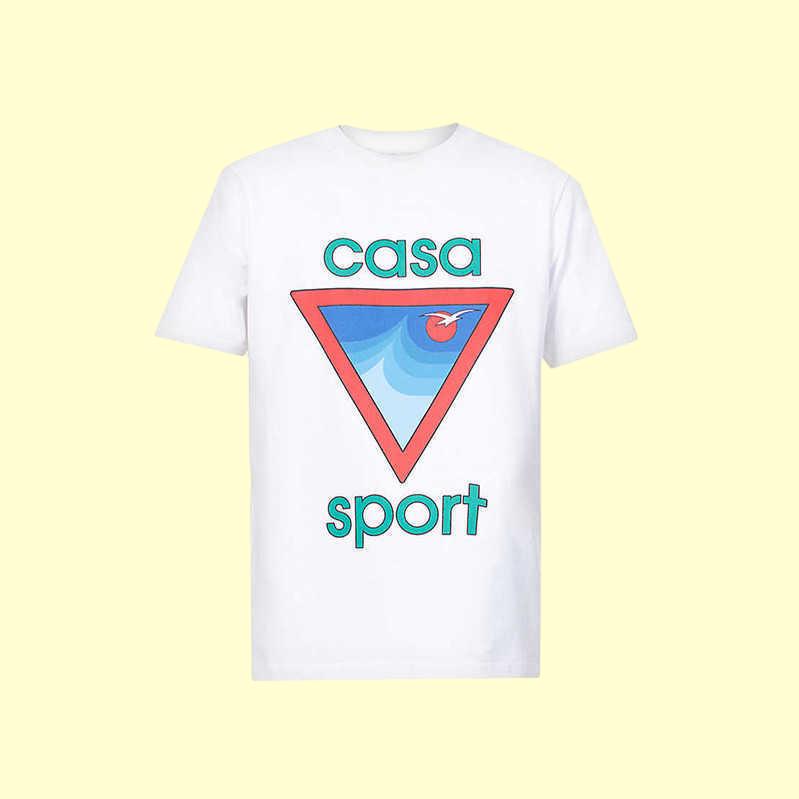 23SS way t shirt tennis racket bouquet letter print tees casual round neck men and women short sleeved T-shirt