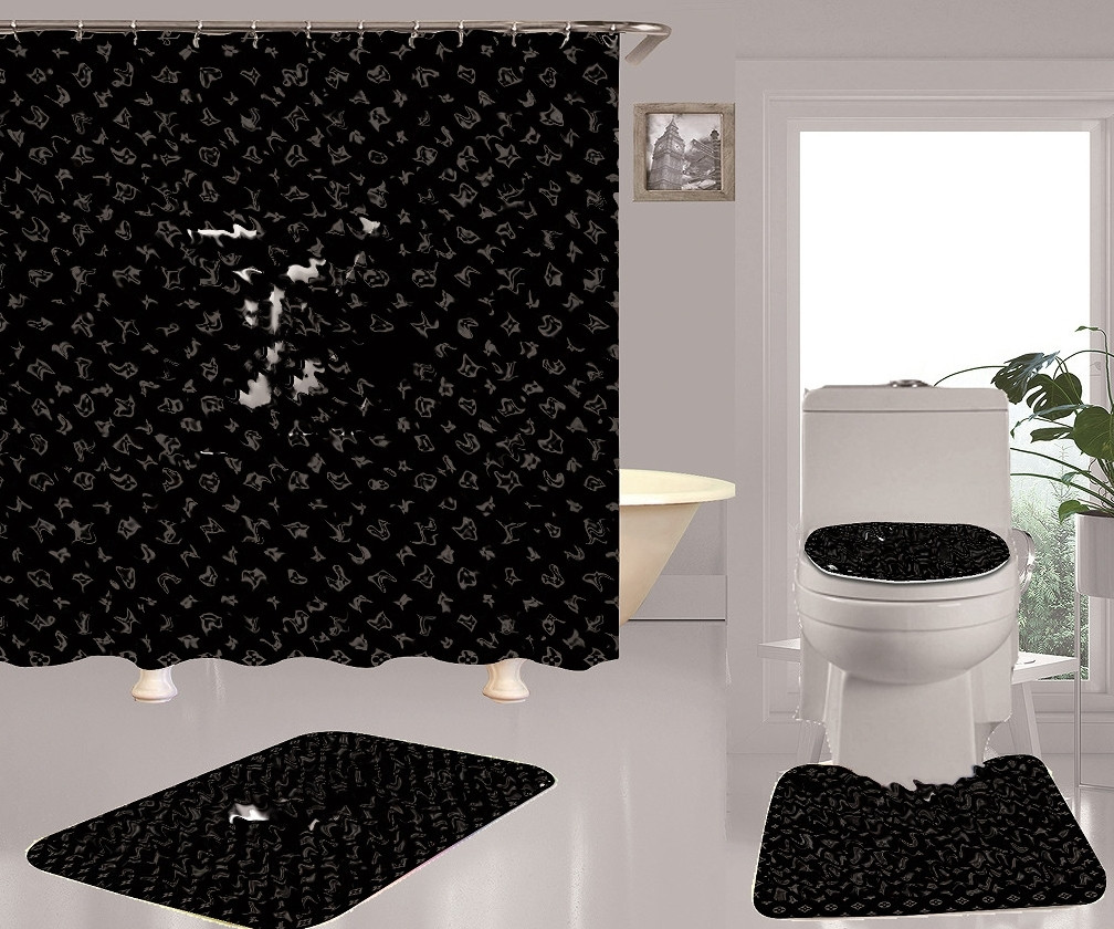 Top Shower Curtain Thickened Waterproof and Mildew-Proof Shower Curtain Cloth Bathroom Shower Curtain Set Partition Curtain Pattern