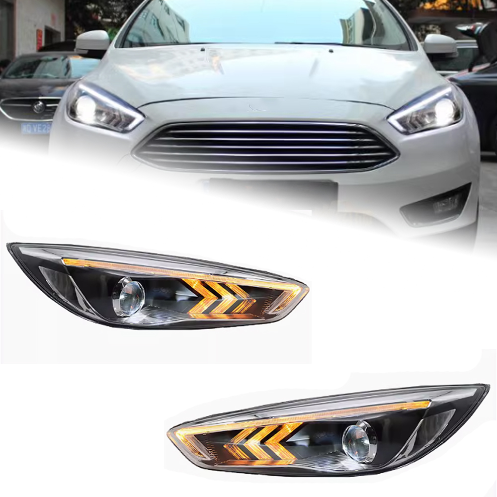 Headlight LED for Ford Focus 20 15-20 17 LED Headlights Upgrade Dynamic Turn Signal Headlamp Assembly