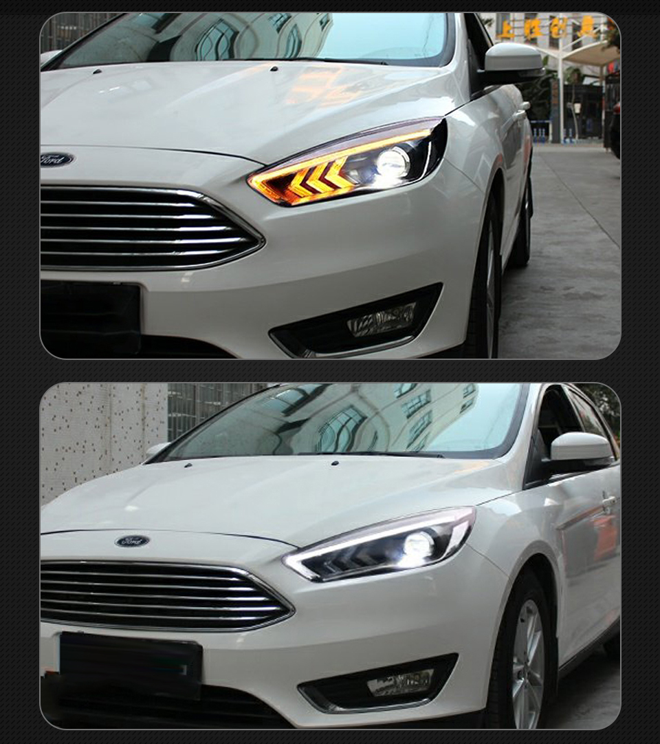 Headlight LED for Ford Focus 20 15-20 17 LED Headlights Upgrade Dynamic Turn Signal Headlamp Assembly