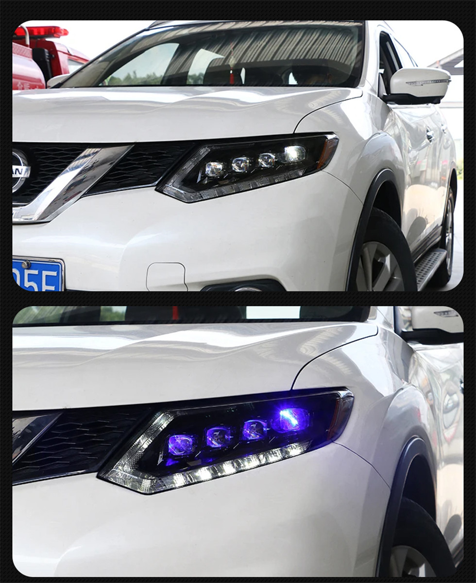 Car Head Light Assembly for Nissan X-trail Headlights 2014 Rouge LED Headlight Orignal Design DRL Hid Option Beam Lights