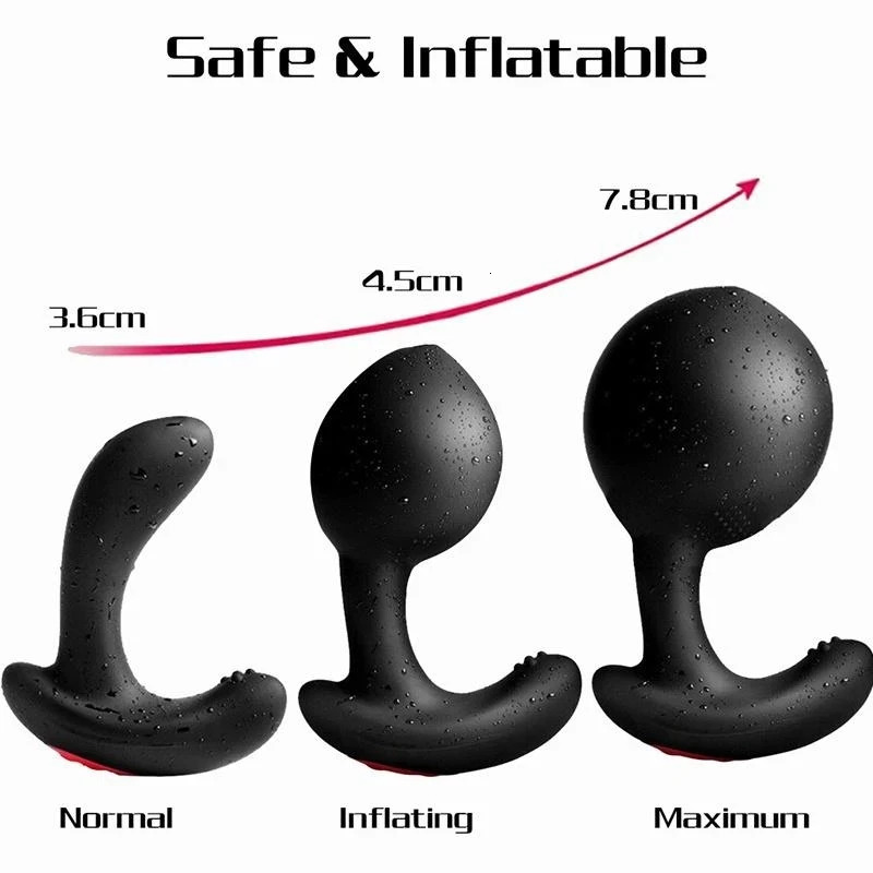 Wireless Remote Control Male Prostate Massage Vibrator Inflatable Anal Plug Expansion Vibrating Anal Sex Toys For Men Woman 240129