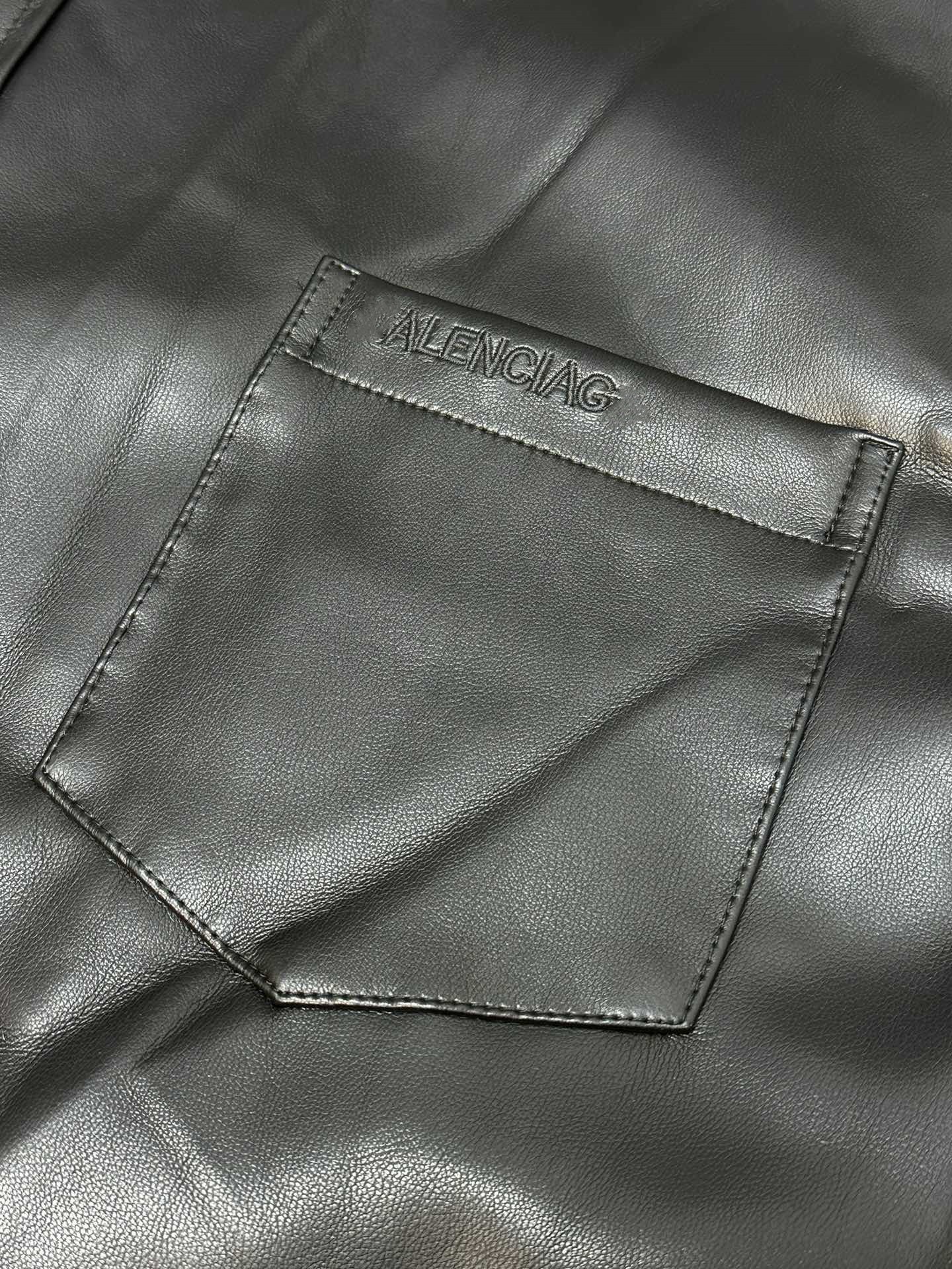 Fashion Brand Bale Letter Embroidered Leather Jacket Vintage Leather Coat Fit Loose Fit Coat Destruction for Men