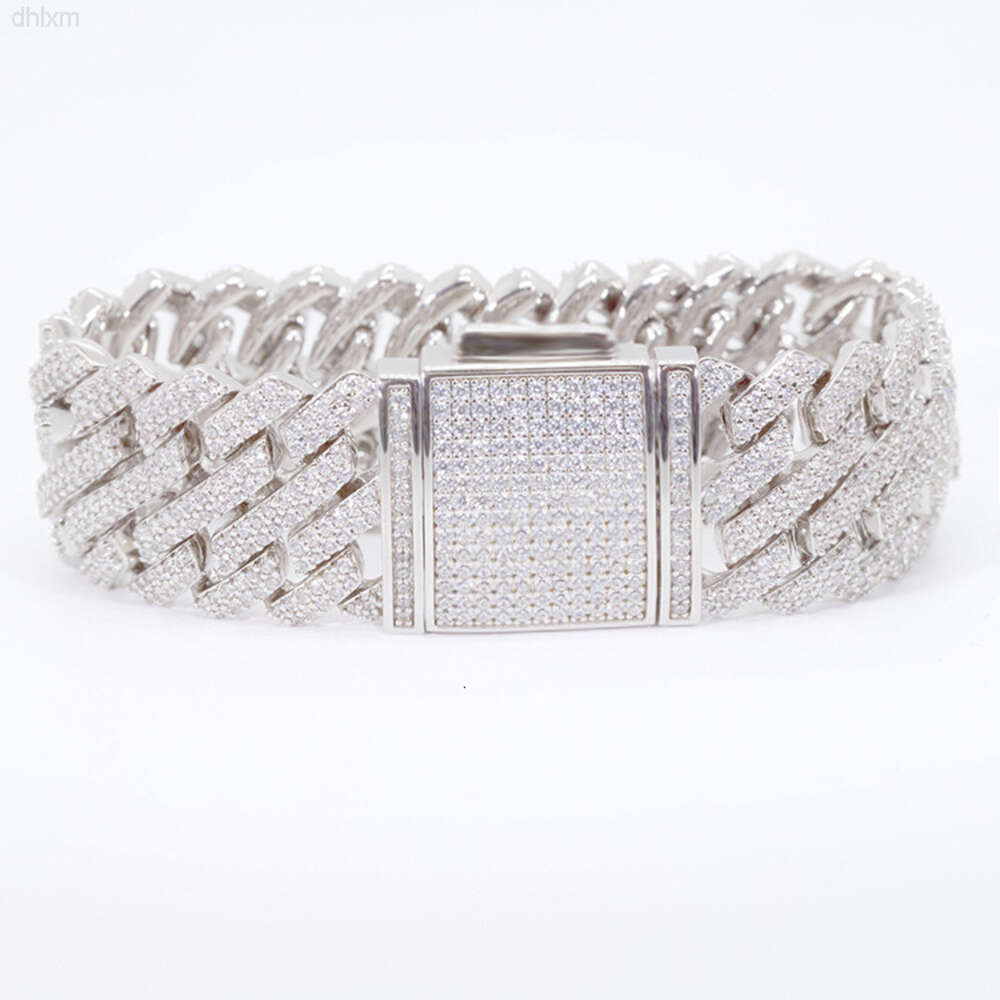 bracelet necklace mossanite Yu Ying Gems Unique Design Jewelry 925 Silver Vvs Moissanite Watch Hip Hop Bracelet Iced Out Cuban Link Bracelet
