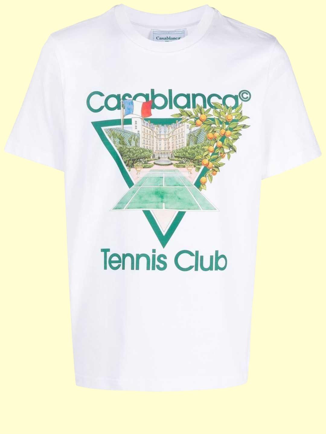 23SS way t shirt tennis racket bouquet letter print tees casual round neck men and women short sleeved T-shirt