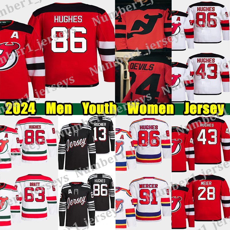 #86 Jack Hughes Stadium Series hockey jersey #43 Luke Hughes Jesper Bratt Nico Hischier Dougie Hamilton Ondrej Palat Simon Nemec Dawson Mercer Timo Meier jerseys