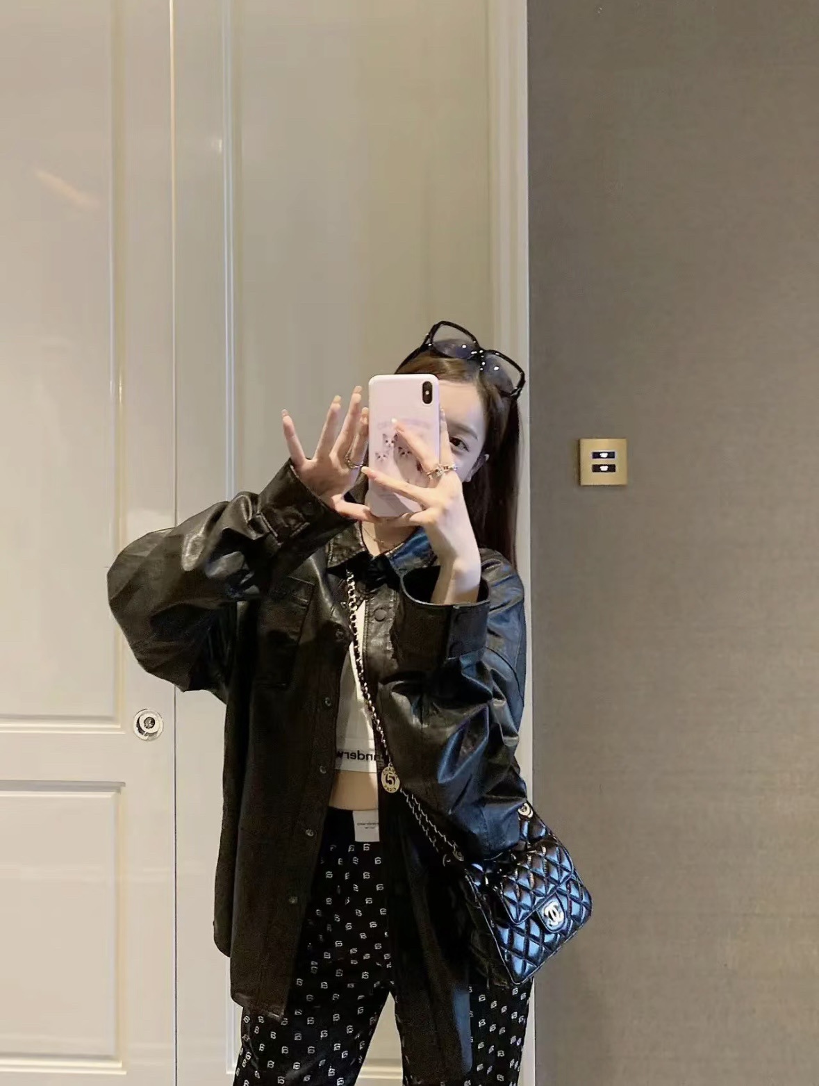 Fashion Brand Bale Letter Embroidered Leather Jacket Vintage Leather Coat Fit Loose Fit Coat Destruction for Men