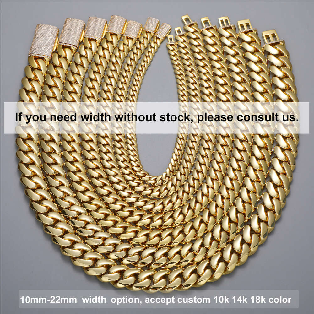 Cadena Cubana Wholesale Hip Hop Jewelry Miami Cuban k Chain Necklace Gold Plated Heavy Solid for Men 14k Real