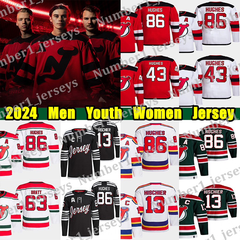 #86 Jack Hughes 2024 Stadium Series hockey jersey #43 Luke Hughes Jesper Bratt Nico Hischier Dougie Hamilton Palat Simon Nemec Dawson Mercer Timo Meier jerseys