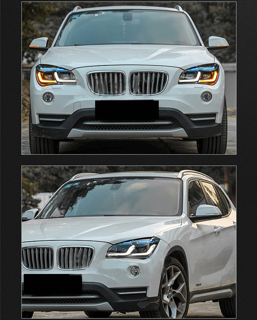 Headlight Assembly for BMW E84 X1 2011-20 15 Competition Style DRL Bifocal Lens Dynamic Turning Front Head Lights