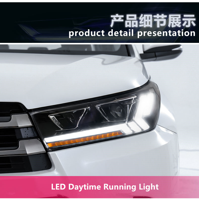 Head Lamp for Toyota Highlander LED Blue Daytime Running Headlight 2018-2020 Turn Signal High Beam Lens Car Accessries