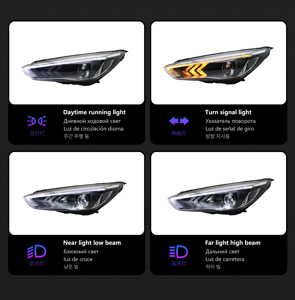 Car Styling Head Lamp For Ford Focus 20 15-20 17 Headlights LED DRL With Dynamic Turn Signal Assembly
