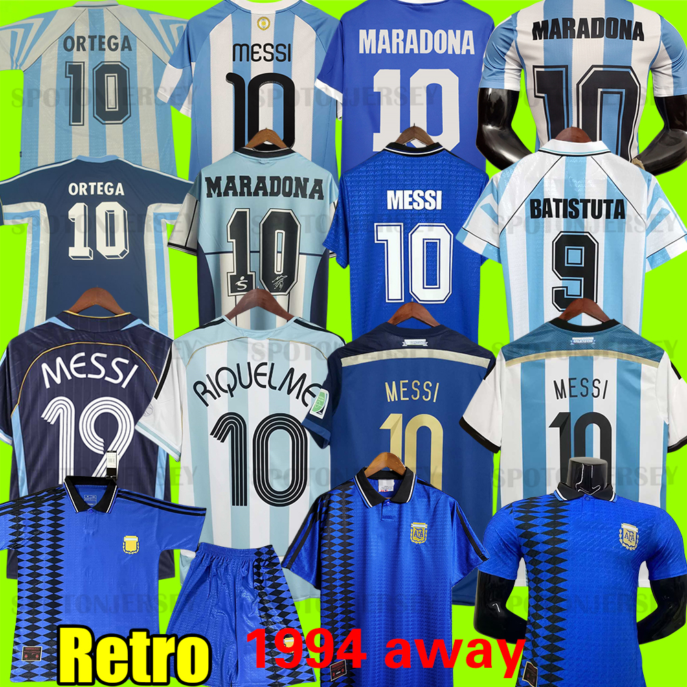 argentina retro soccer jersey maillot de foot Argentina football shirts kits men kids maradona retro jersey CANIGGIA BATISTUTA ORTEGA RIQUELME Camiseta Futbol